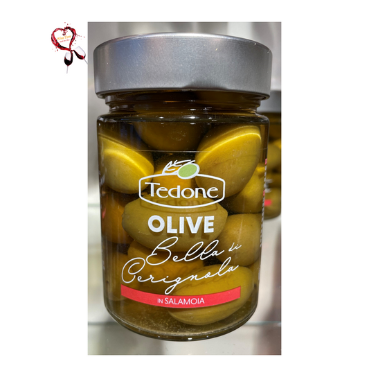 Tedone Olive Bella Cerignola (Oliven grün mit Stein) 290g Glas