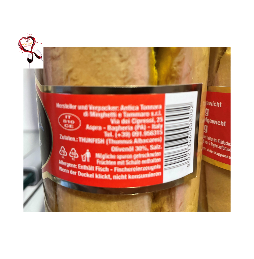 ANTICA TONNARA Tonno  di TONNARA Olio Oliva (Thunfisch) 300g  Glas